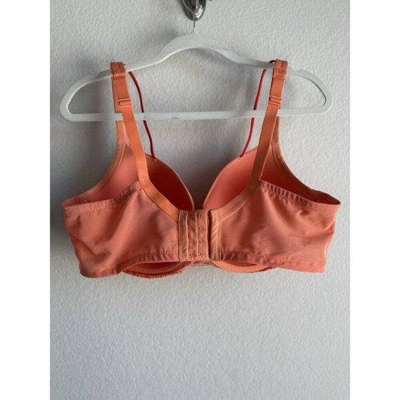 Cacique Women’s Ombré Linear Lace Smooth Balconette Bra Orange Lace Size 42DD - Picture 2 of 15